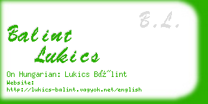 balint lukics business card